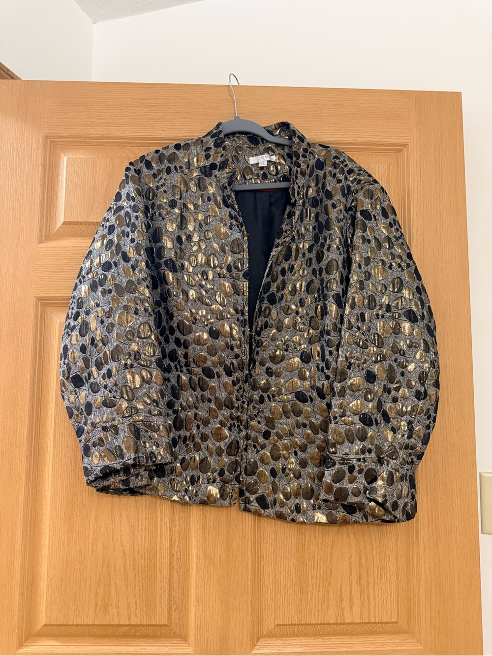 erin london Metallic Black & Gold Blazer